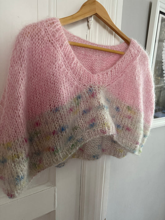 Oversized chunky mohair vest