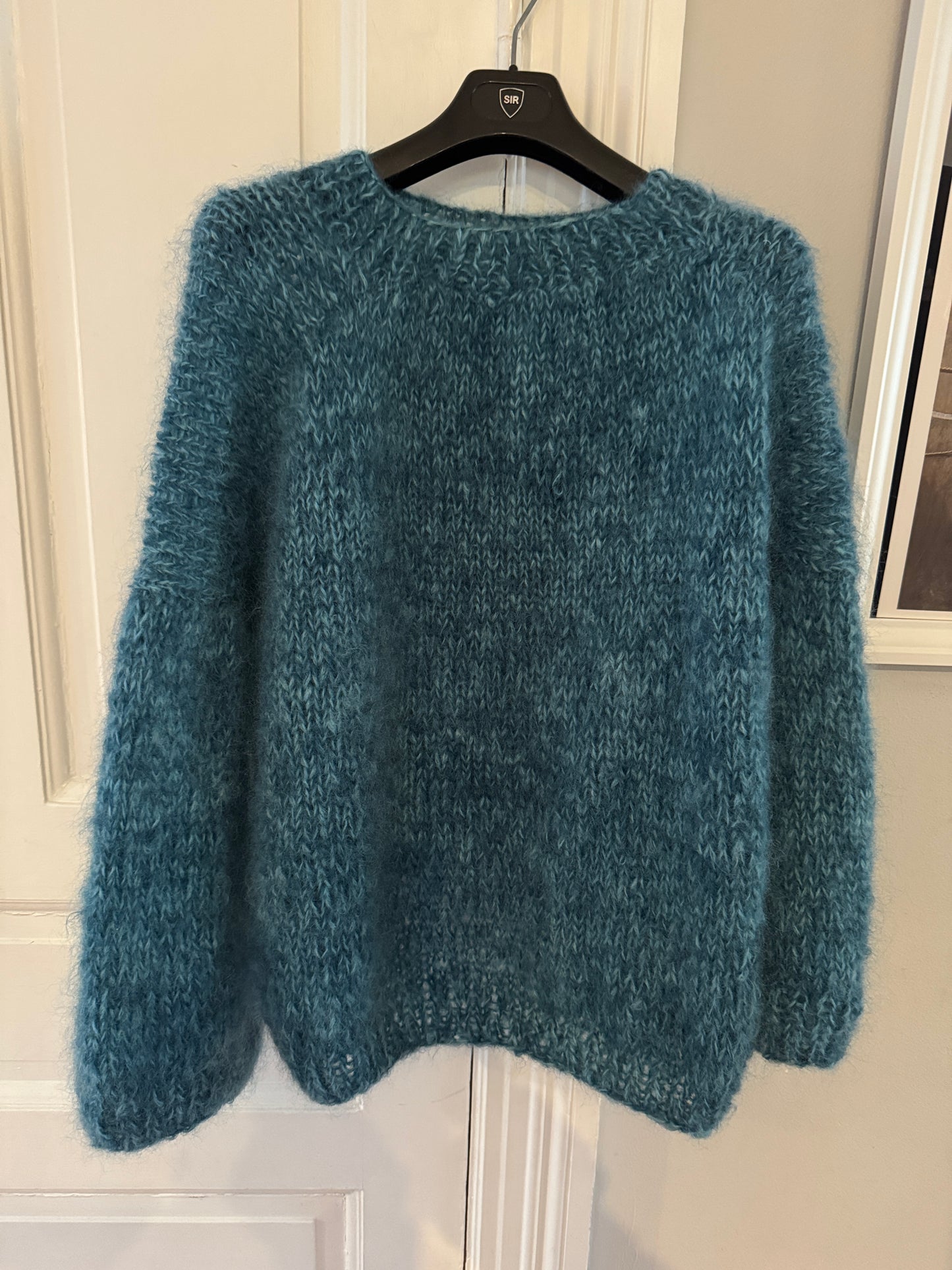 Lovely chunky mohair knit in petrol color