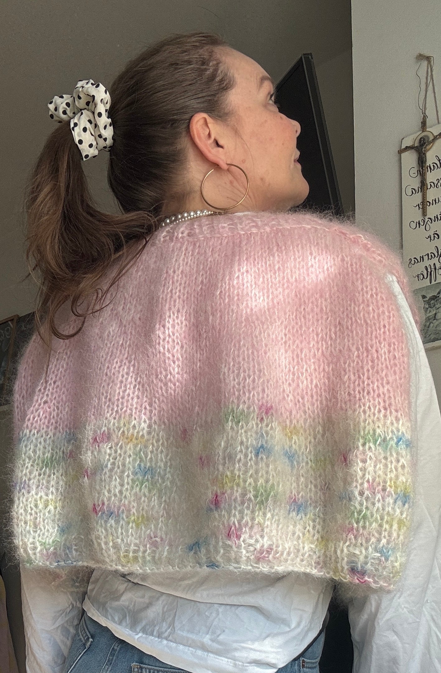 Oversized chunky mohair vest
