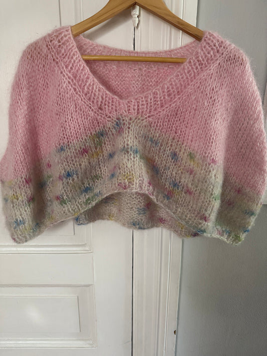 Oversized chunky mohair vest