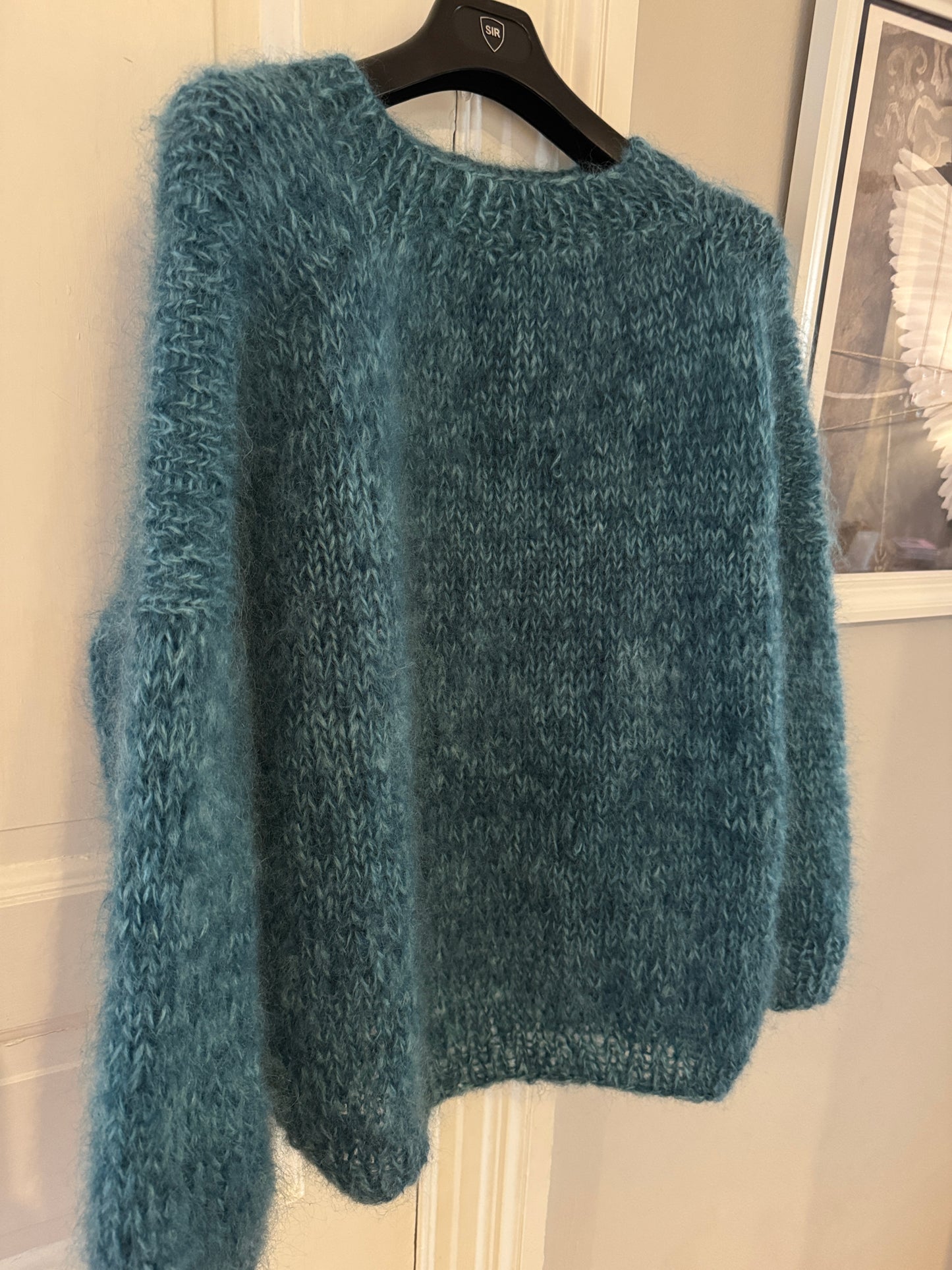 Lovely chunky mohair knit in petrol color