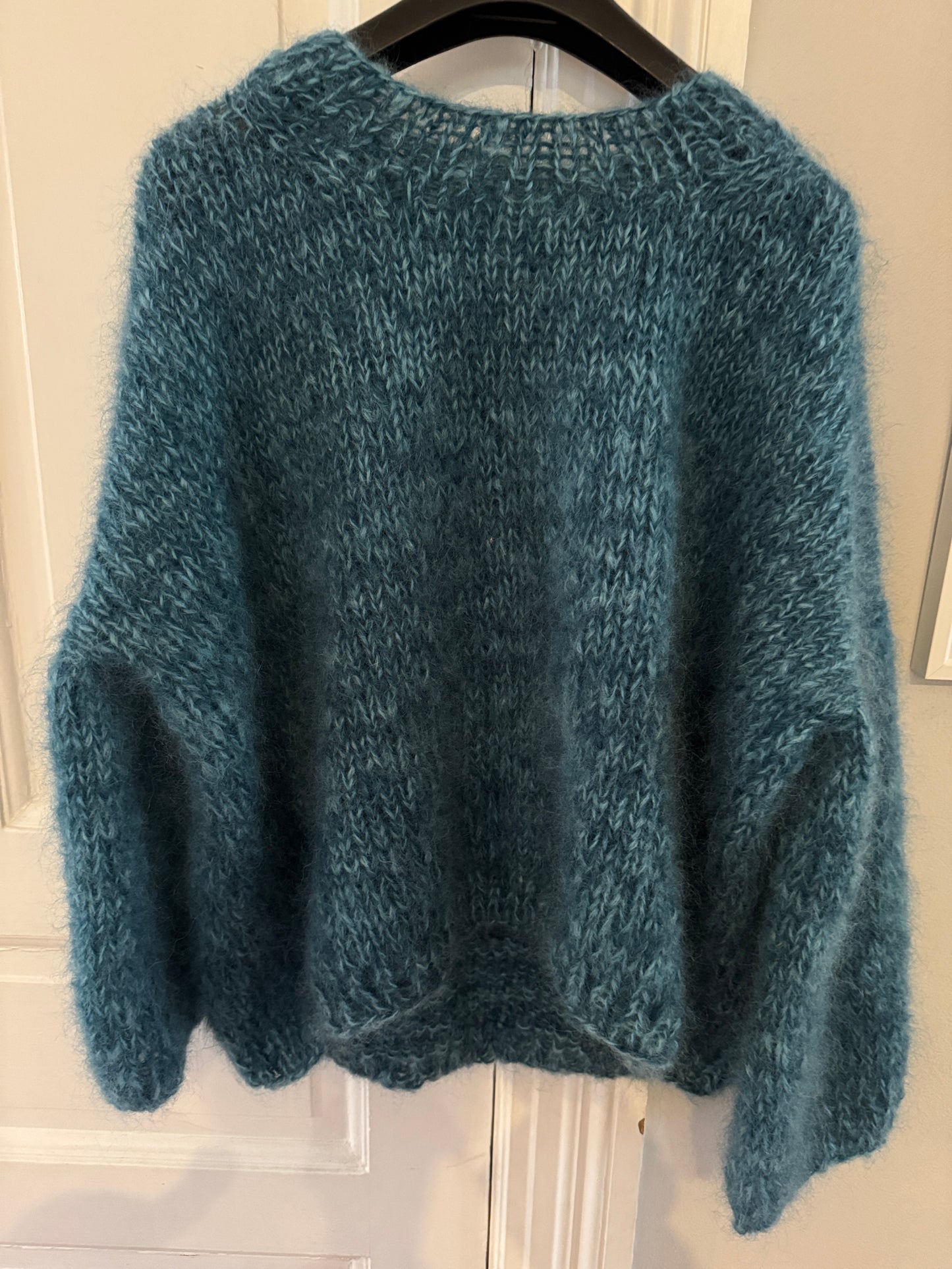 Lovely chunky mohair knit in petrol color