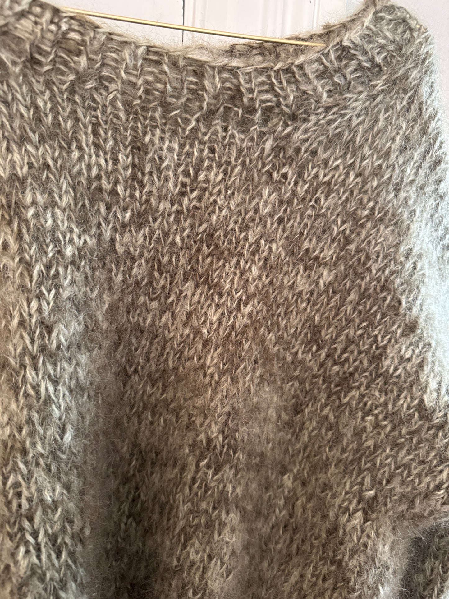 Chunky mohair knit in lovely moss green color