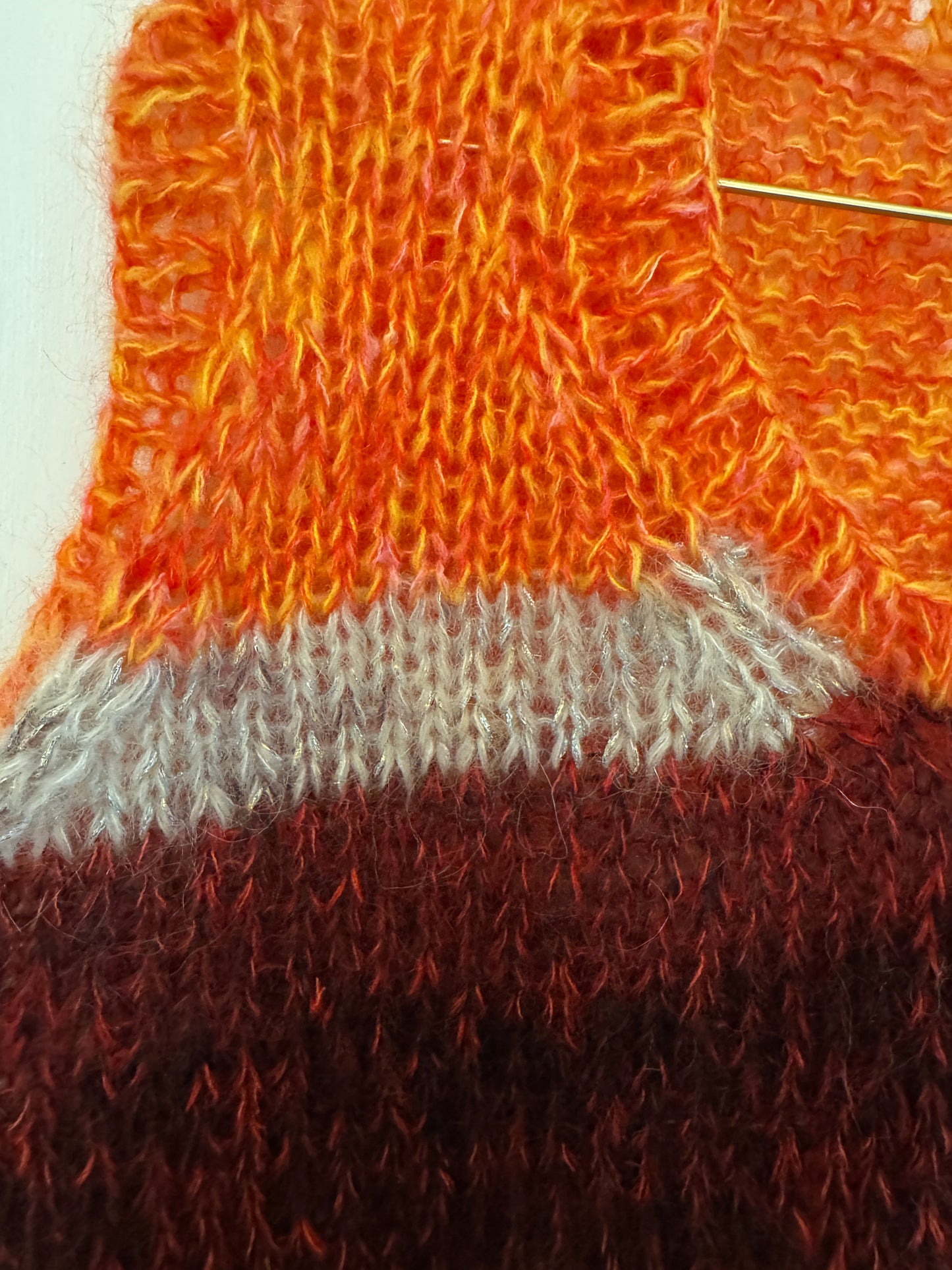 Colorful handknitted mohair vest in own design