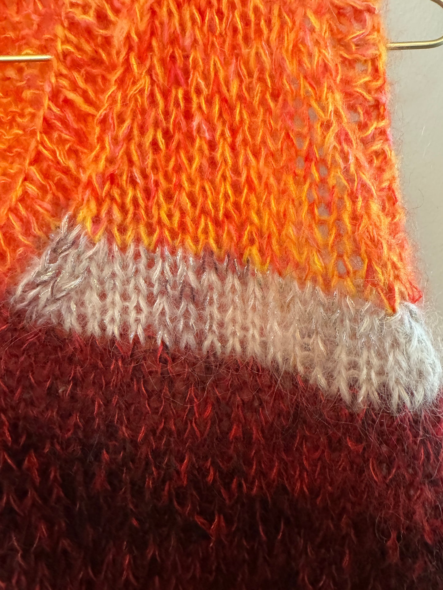 Colorful handknitted mohair vest in own design